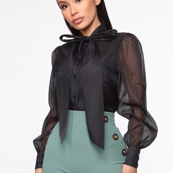 Fashion Nova Gothic puff sleeve Blouse - Picture 2 of 10